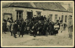 I. WK, Thematik-Karte 'Flucht und Vertreibung', hier 'Abzug franz. ...