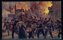 I. WK, Thematik-Karte 'Flucht und Vertreibung', hier 'Antwerpen vor ...