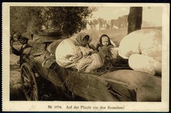 I. WK, Flüchtlings-Thematik, hier 'Auf der Flucht vor den Kosacken', ...