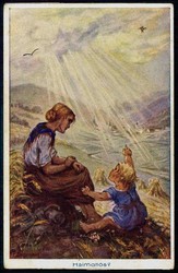 I. WK, Flüchtlings-Thematik, hier 'Heimatlos?', gelaufen ca. 1928, ...