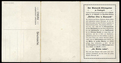 Bismarck-Gedenken, zweifach Klappkarte aus Laubegast bei Dresden, mit ...