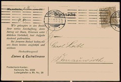 Mannheim, Werbekarte gelaufen Januar 1911 für das Bismarck-Sortiment ...