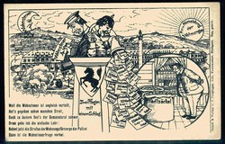 Sozialkritik im Kaiserreich, AK aus der Zeit um 1898 bis 1910, hier ...
