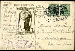 Ungemein dekorative Ereigniskarte zum 11. Deutschen Turnfest 1908 in ...