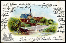 Werbekarte der Fahrrad-Fabrik August Stukenbrok aus Einbeck, gelaufen ...