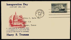 Schmuck-Kuvert zur ersten Amtseinführung Harry S. Truman 20. Januar ...
