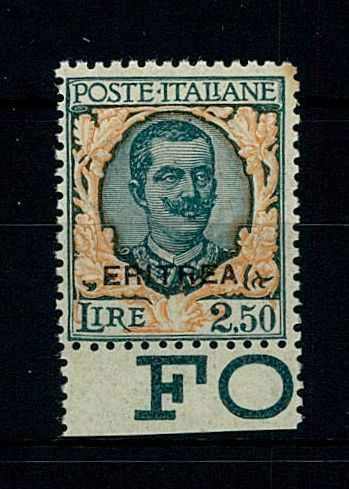 2,50 L. Viktor Emanuel III. Juli 1926, mit Unterrand, tadellos ...