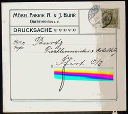 Alte Firmen-Werbekarte, hier 'Möbelfabrik Buhr aus Oberehnheim', ...