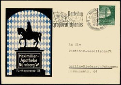 Alte Firmen-Werbekarte, hier 'Werbung der Maximilian-Apotheke in ...