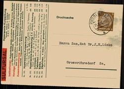 Alte Firmen-Werbekarte, hier 'Sulfursal Kurpackung', Karte der ...