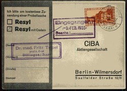 Alte Firmen-Werbekarte, hier 'Tussis Resyl - Bronchitismittel', ...