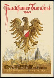 Frankfurter Turnfest 1948, Erinnerungskarte mit Marke und entspr. SST ...