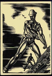 Holzschnitt von Hedwig zum Tobel 'Die Jahreszeiten/Sommer', gelaufen ...