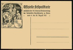1911, seltene, offizielle Festpostkarte zur 58. Generalversammlung ...