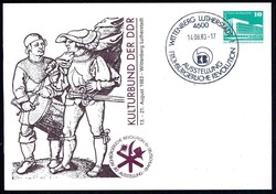 10 Pf. Privat-GA zur Ausstellung 'Frühbürgerliche Revolution' 1983, ...