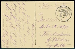 MSP No. 160: klar abgeschlagen vom 18.4.1916 auf s/w.-AK als ...