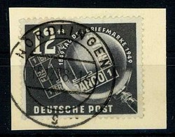 12 Pf. Tag der Briefmarke 1949, kurios mit westdeutschem Stpl. aus ...