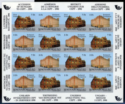 Aufnahme Ungarns in die CEPT 1991, als ungezähnter Kleinbogen, ...