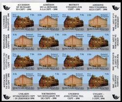 Aufnahme Ungarns in die CEPT 1991, als ungezähnter Kleinbogen, ...