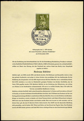 1 DM Stadtbilder (Großer Kurfürst) 1956, auf Vorläufer-ETB, gepr. ...