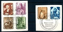 Gemälde-Satz 1955, hübsch auf zwei Briefstücken, mit SST, Luxus. ...