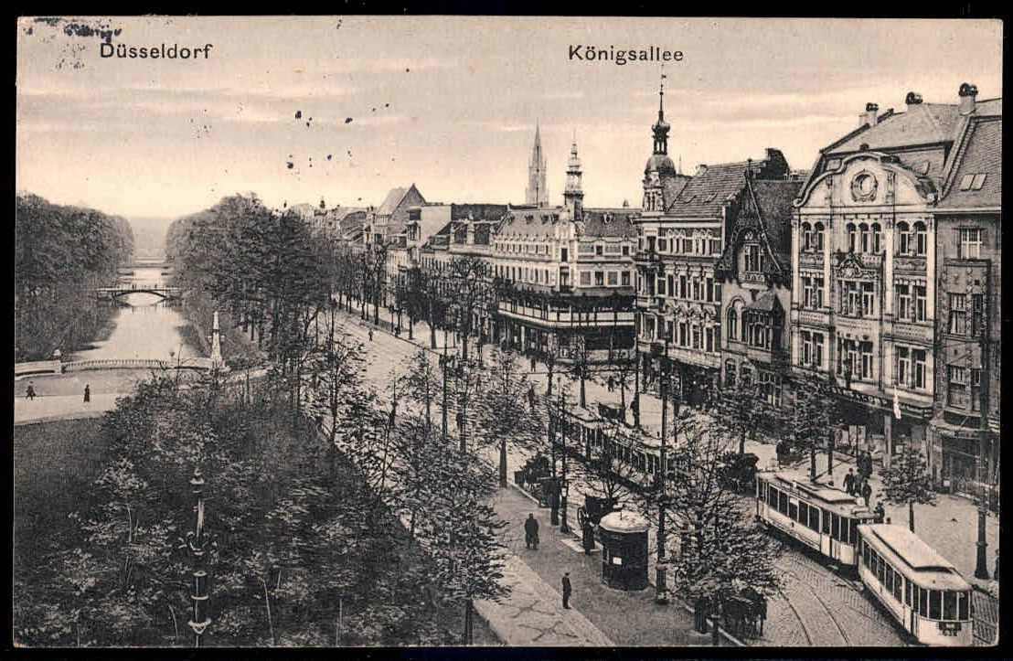 Düsseldorf, Königsallee, echt gelaufen Juli 1913, gute Erhaltung.