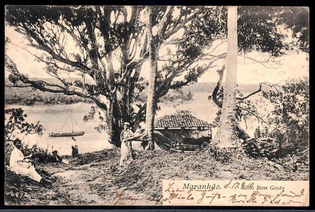 Maranhao, Fotokarte mit Blick auf den Fluss, gelaufen 1910 an Herrn ...