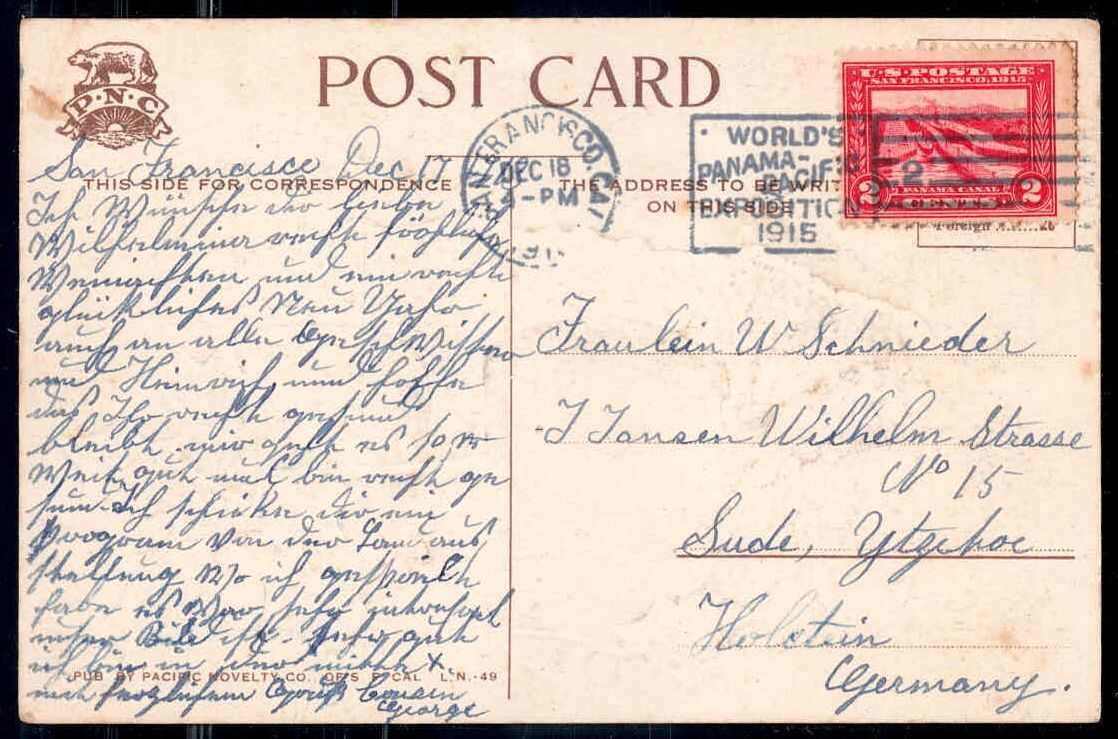 1915, mehrfarbige AK zum Neuen Jahr, mit SST der ...