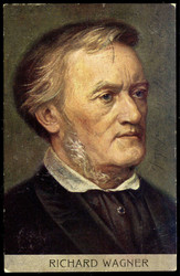 Portraitkarte Richard Wagners, gelaufen Köln 30.4.04 nach Elberfeld, ...