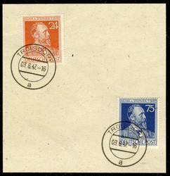 Heinrich von Stephan 1947, hübsch auf großem Briefstück mit ...