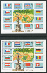 Donaukommission-Blöcke 1977, gezähnt und ungezähnt, tadellos ...