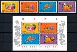 Chinesisches Neujahr: Jahr der Ratte-Satz und -Block 1996, tadellos ...