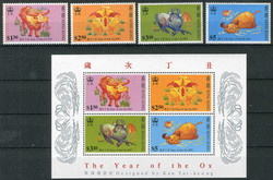 Chinesisches Neujahr: Jahr des Ochsen-Satz und -Block 1997, tadellos ...