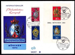 IBRA-Sondermarken und -Block 1973, herrl. auf entspr. Schmuckbrief, ...