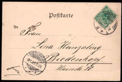 Düsseldorf, 'Gruß aus..'-Karte zum Neuen Jahr 1900 aus Düsseldorf ...