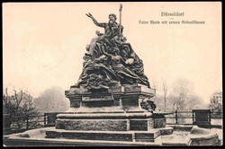 Düsseldorf, Vater Rhein mit seinen Nebenflüssen, als Feldpost ...