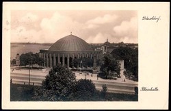 Düsseldorf, Rheinhalle, echt gelaufen 1932, gute Erhaltung.
