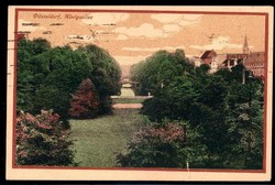 Düsseldorf, Königsallee, echt gelaufen 1921, vs. Stpl.-Farbe und ...