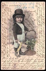 Berlin 1904, mehrfarbige Glückwunschkarte, gelaufen 27.5.04, gute ...