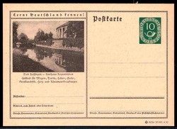 10 Pf. Bildpostkarte 1952, in Type II. olivbraun, hier Bad Kissingen, ...