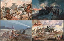 Underberg-Werbekarten: vier ungebrauchte Farbkarten aus der Serie XIV ...