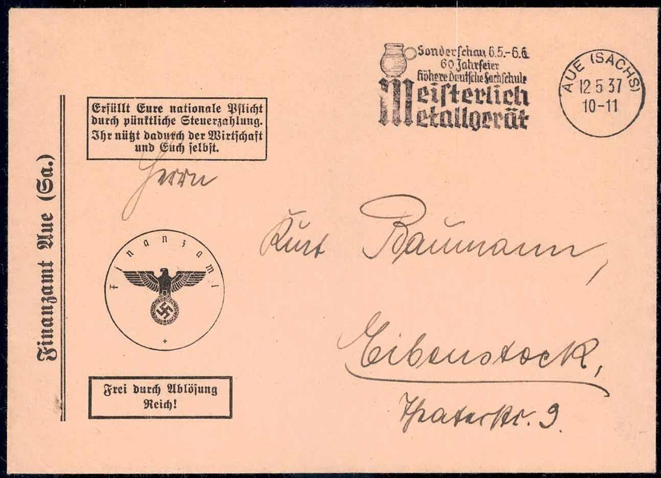 Metall: Werbestpl. zur Sonderschau 60 Jahre höhere deutsche ...