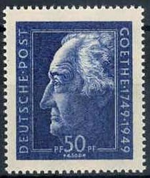 Goethe-Marke aus Block 6. 1949, tadellos postfrisch, Luxus. M€ 150 ...