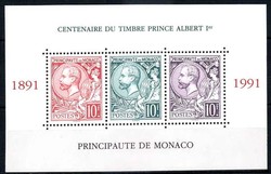 100 Jahre Briefmarken mit dem Kopfbild des Fürsten Albert I.-Block ...