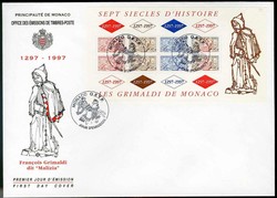 Dynastie (II.)-Block 1997, sauber mit drei ESST's auf Blanko-FDC, ...