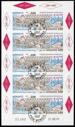 Internationale Briefmarkenausstellung Monaco 1996, der ungezähnte ...