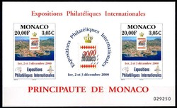 Internationale Briefmarkenausstellung Monaco-Block 2000, tadellos ...