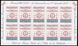 Folienblatt mit zehn selbstklebenden Vignetten zur Internationalen ...