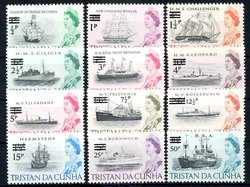 Freimarken Königin Elisabeth II. mit neuem Wertaufdruck 1971, ...