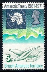 5 P. Antarktis-Vertrag 1971, tadellos postfrisch, Luxus. M€ 13,--